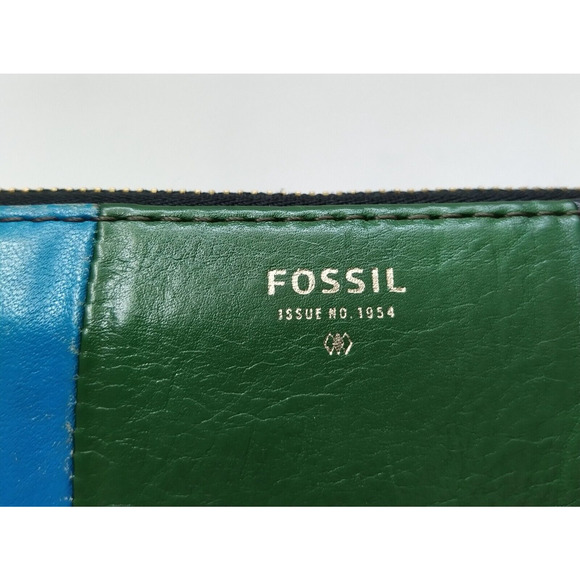 Fossil Patchwork Multicolor Leather Zip Around Credit Card Wallet - Picture 4 of 16